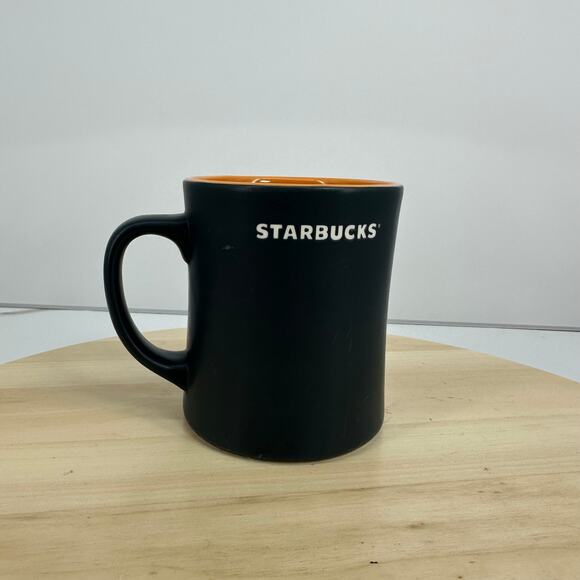 Starbucks 2011 Kenya Black Matte Engraved Mermaid Face Sun Coffee Mug - Picture 2 of 5